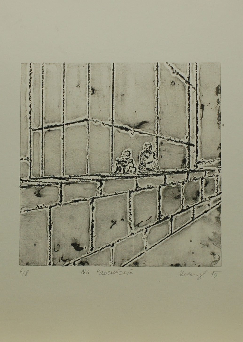 Na procházce, 2010, 42x30cm, Linoryt Náklad 8