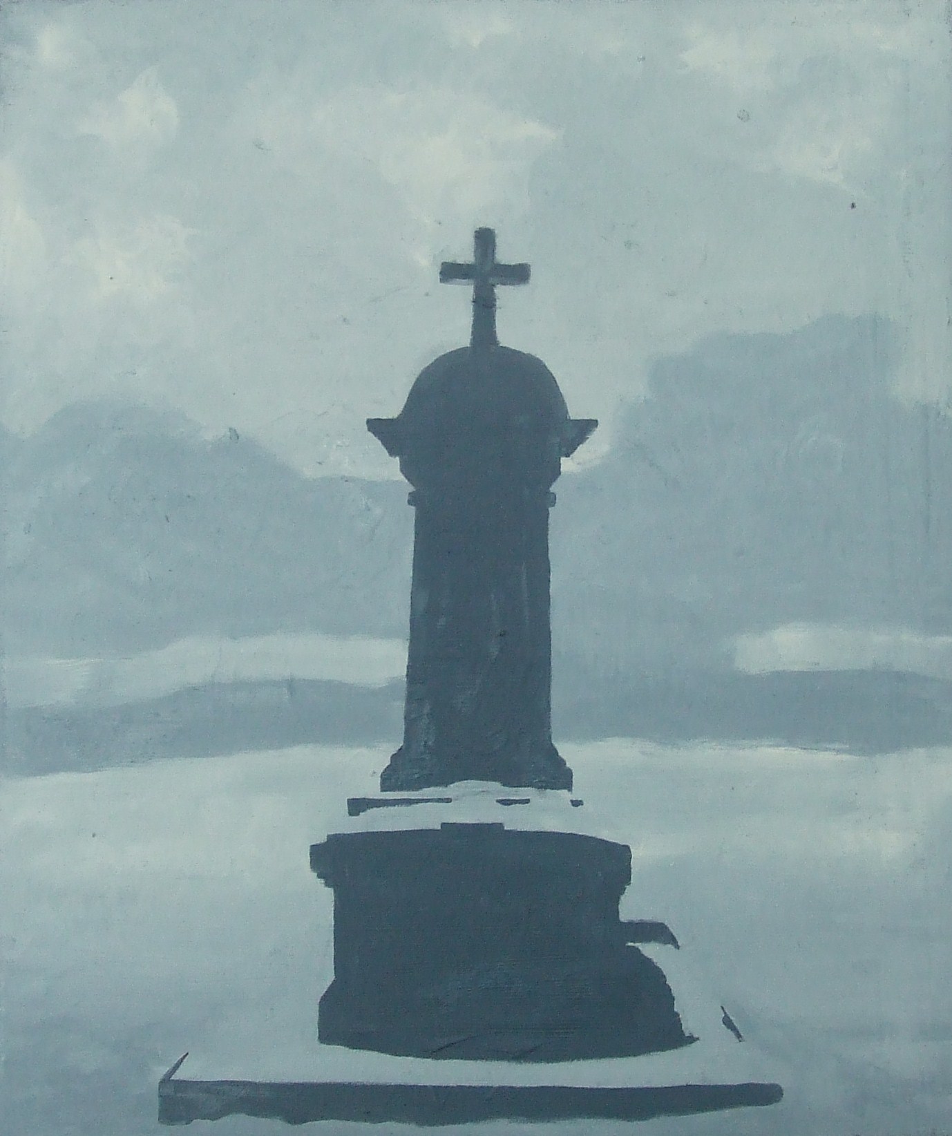 Zasněžený hrob, 2011, olej na plátně, 70x60cm