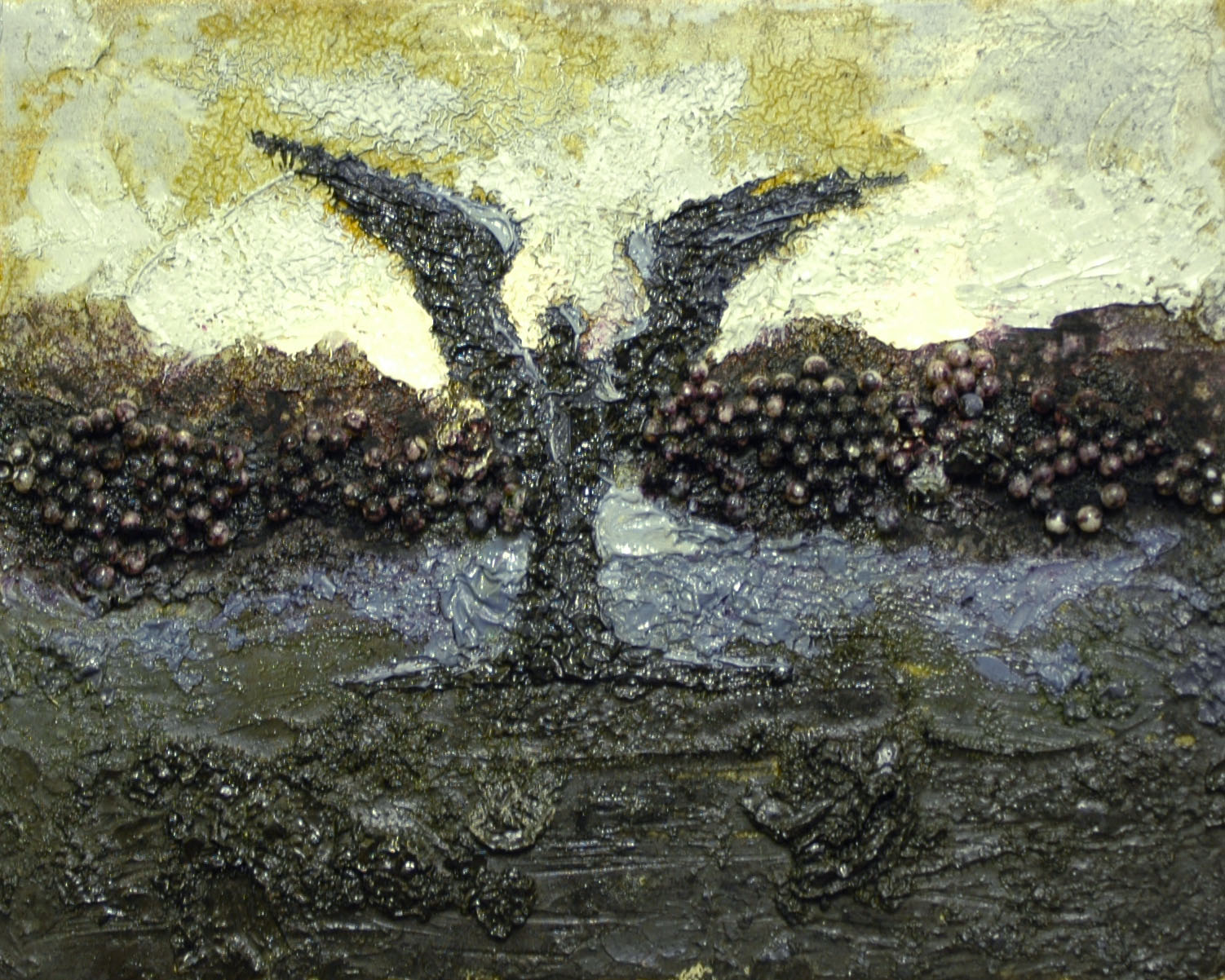 Smrtonoš, 2011, olej a pigmenty na plátně, 20x30cm