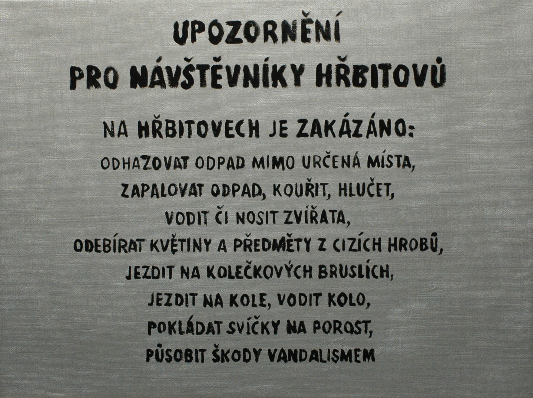 Cedule VII, 2014, syntetické barvy na plátně, 59,5×79,5cm