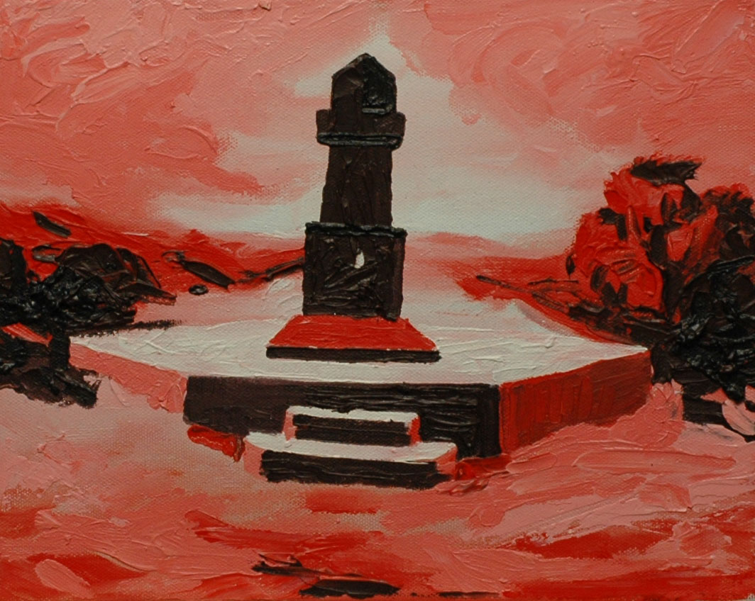 Červený hrob, 2014, olej na plátně, 20x30cm