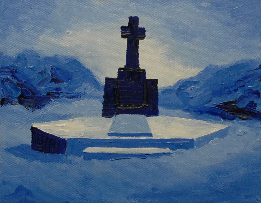 Modrý hrob, 2014, olej na plátně, 20x30cm